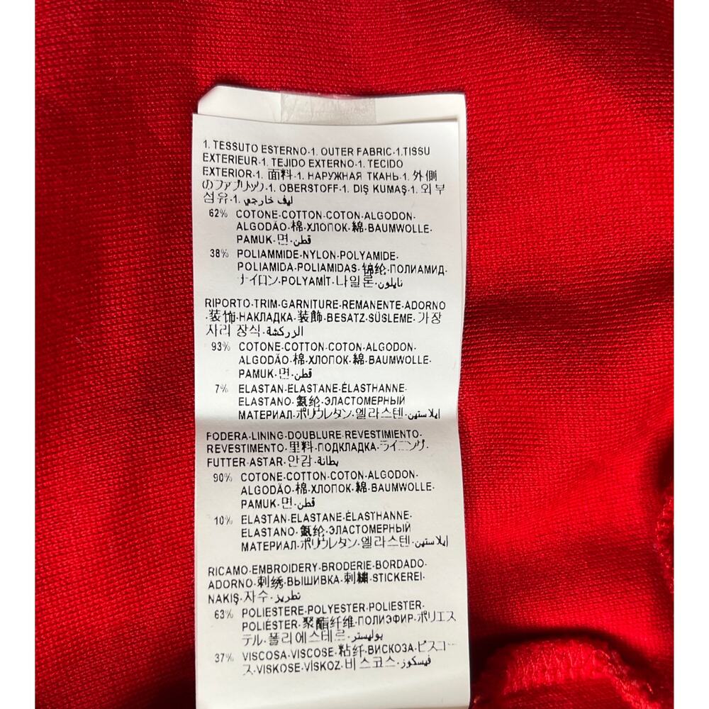 1-42 VERSACE Women's Pullover Cropped Hoodie Embroidered Logo Red Medium/44 - Picture 11 of 16